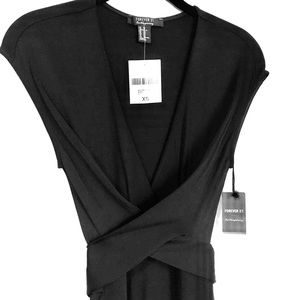 SOLD-Forever 21 ruched high low midi dress.